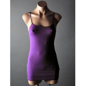 Purple Casual Womens Spaghettis Strap CAMI TANK TOP Basic Layering Camisole S M